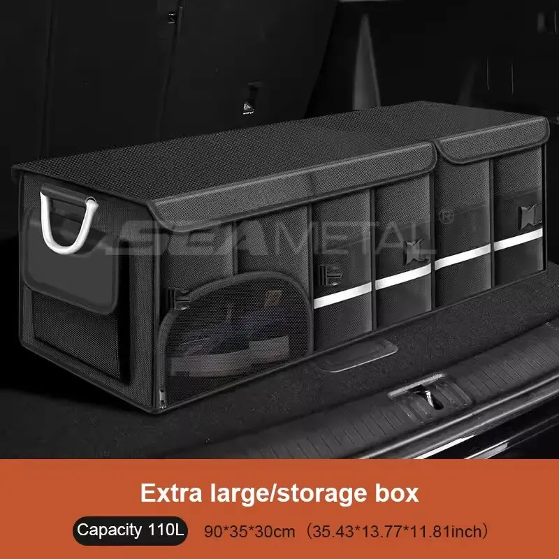 SEAMETAL Coffre de Rangement Pliable et Étanche en Oxford 110 L pour Voiture, Camping et Pêche 7
