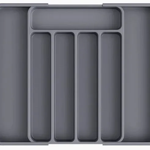 Boîte de rangement en plastique réglable et extensible pour ustensiles de cuisine et fournitures de bureau 5