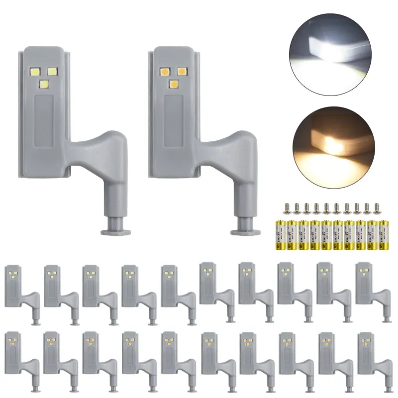 Lot de 10 lampes LED à détecteur de mouvement à piles pour placard et armoire
