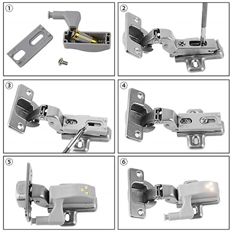Lot de 10 lampes LED à détecteur de mouvement à piles pour placard et armoire 3