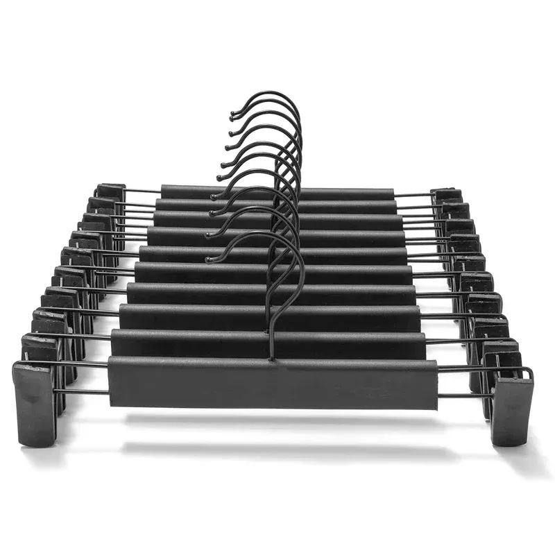 Cintres pour pantalons et vêtements à clips réglables, porte-jupes peu encombrants, lot de 10 - Image 1