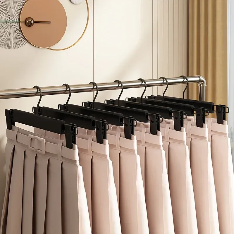 Cintres pour pantalons et vêtements à clips réglables, porte-jupes peu encombrants, lot de 10 6