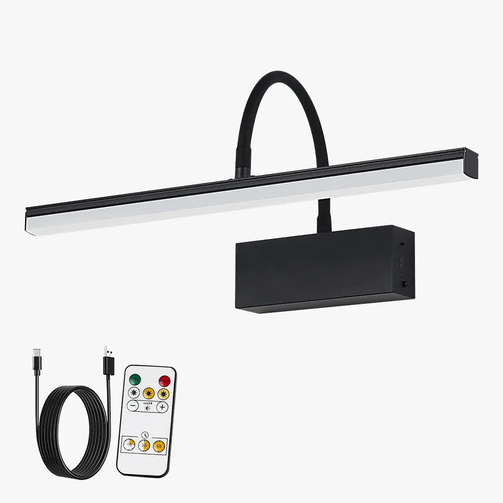 LED rechargeable wall lamp? The source is already French. The task: produce clean, professional French without spammy keywords. Remove keyword stuffing.

Applique murale LED rechargeable sans fil, flexible et réglable, 40 cm, finition noire 7