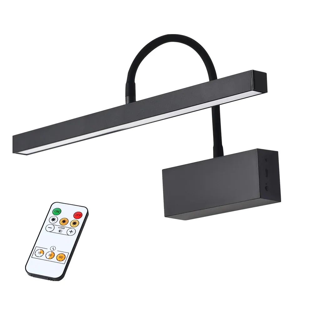 LED rechargeable wall lamp? The source is already French. The task: produce clean, professional French without spammy keywords. Remove keyword stuffing.

Applique murale LED rechargeable sans fil, flexible et réglable, 40 cm, finition noire 8