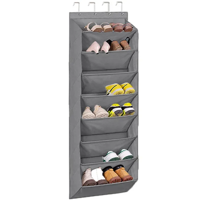 Organisateur à chaussures suspendu pour porte, idéal pour placard, avec grande poche profonde, format étroit, compatible bottes 9