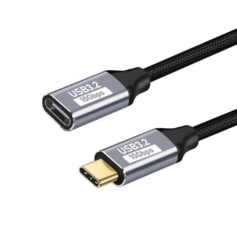 Câble de charge rapide 100 W PD, 5 A, USB-C 3.1, rallonge mâle vers femelle coudée à 90°, 10 Gbps, prolongateur USB-C 8