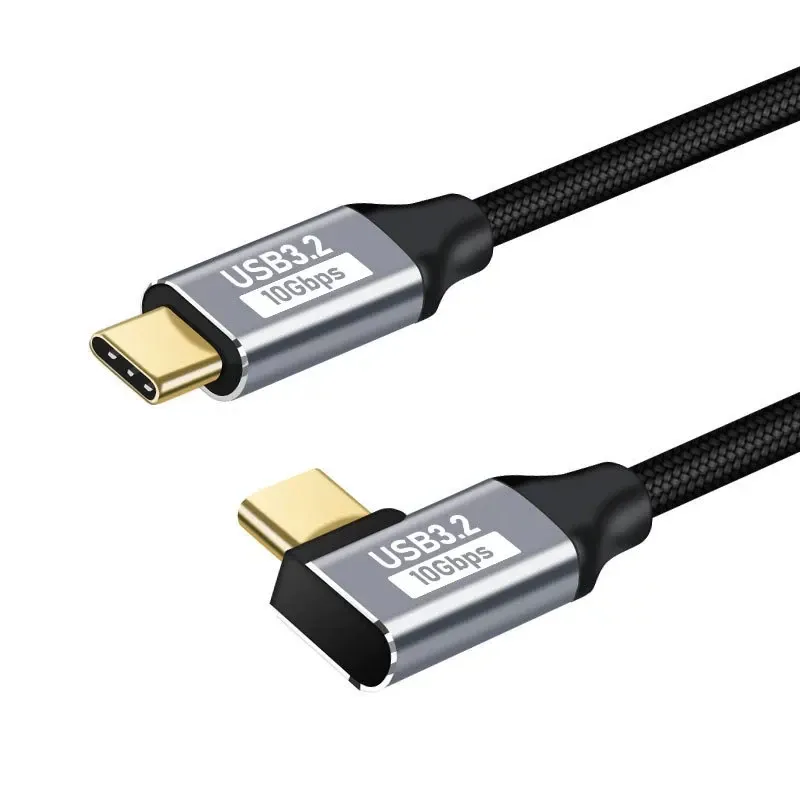 Câble de charge rapide 100 W PD, 5 A, USB-C 3.1, rallonge mâle vers femelle coudée à 90°, 10 Gbps, prolongateur USB-C 9