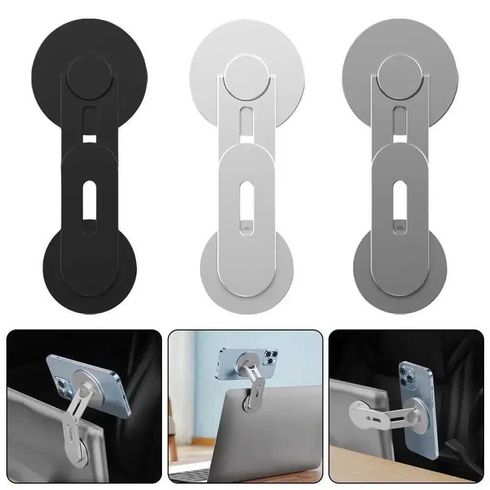Support de téléphone magnétique ajustable en aluminium pour écran et voiture (Compatible MagSafe) - Image 1