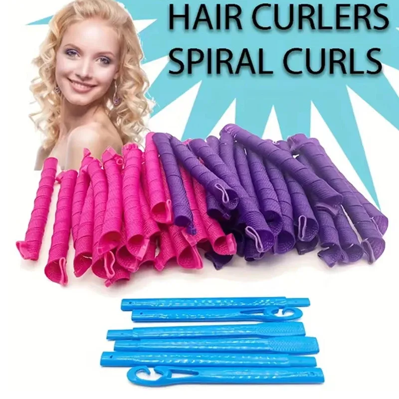 Ensemble de bigoudis sans chaleur pour boucles spiralées rebondissantes, avec crochets sûrs et faciles à utiliser 2