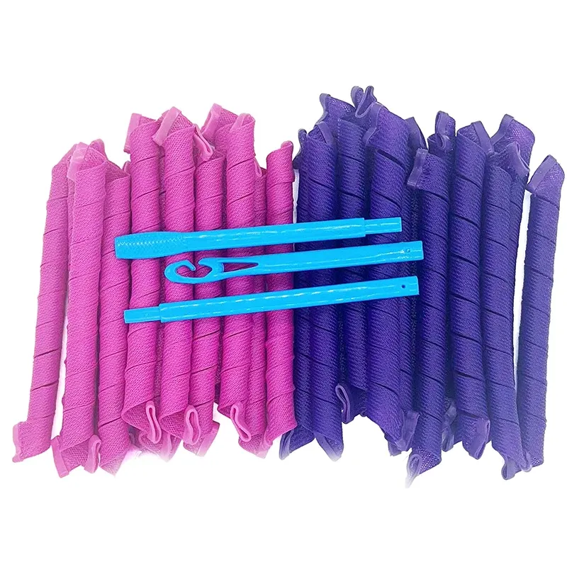 Ensemble de bigoudis sans chaleur pour boucles spiralées rebondissantes, avec crochets sûrs et faciles à utiliser 3