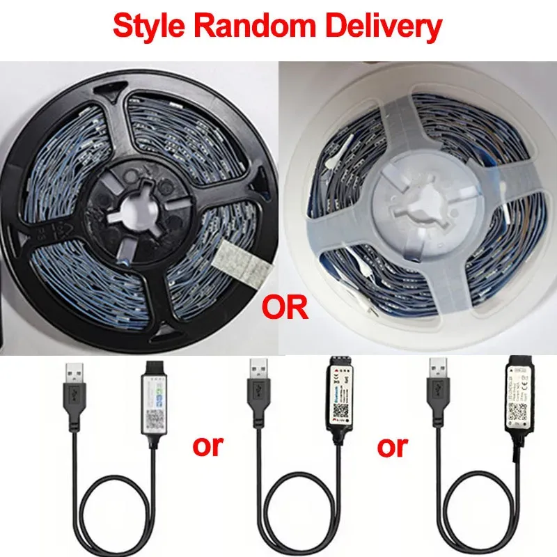 Bande LED Bluetooth intelligente SMD 5050 avec télécommande, ruban flexible pour rétroéclairage TV et décoration d'intérieur 6