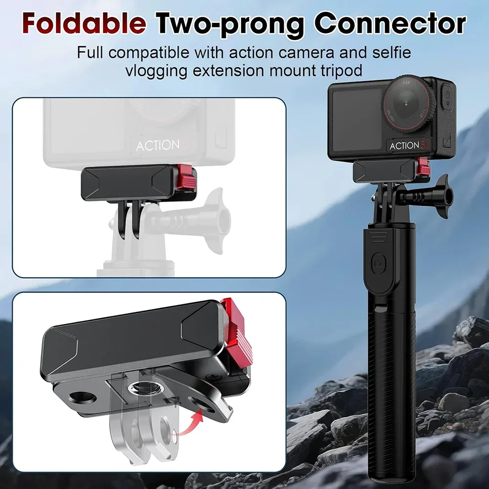 Adaptateur magnétique pour DJI Osmo Action 5 Pro, OSMO 360 et NANO, plaque à dégagement rapide compatible DJI Action 6, 4 et 3, accessoire d'extension pour caméra 3