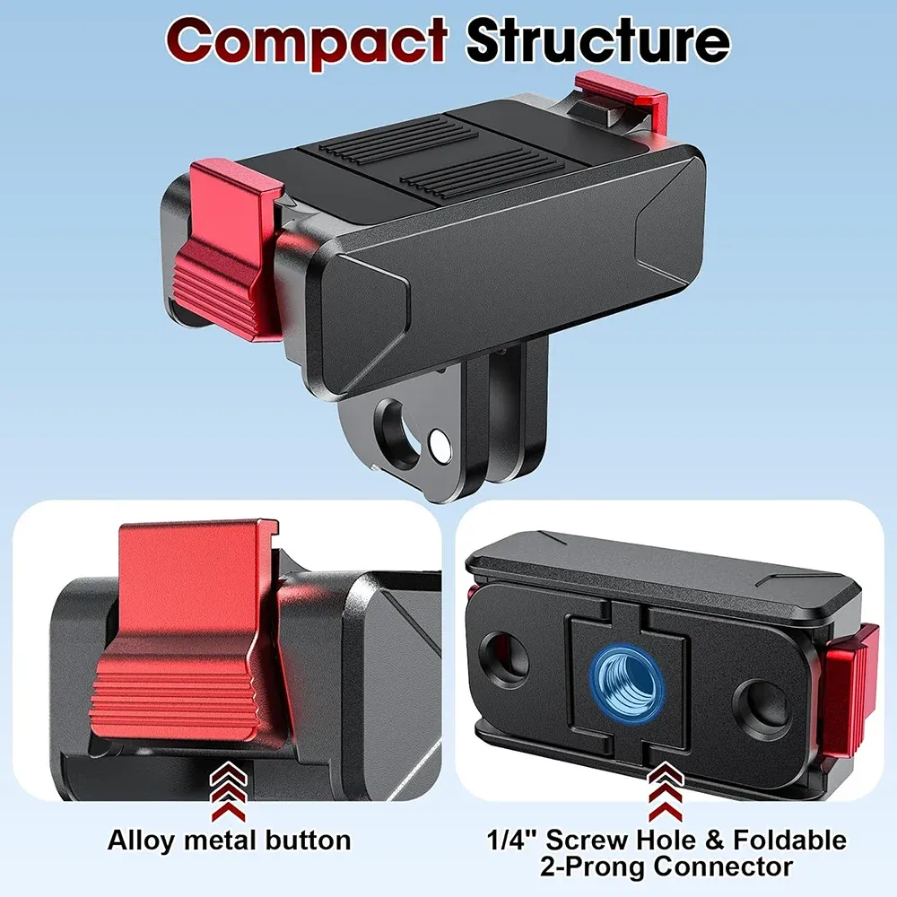 Adaptateur magnétique pour DJI Osmo Action 5 Pro, OSMO 360 et NANO, plaque à dégagement rapide compatible DJI Action 6, 4 et 3, accessoire d'extension pour caméra - Image 1