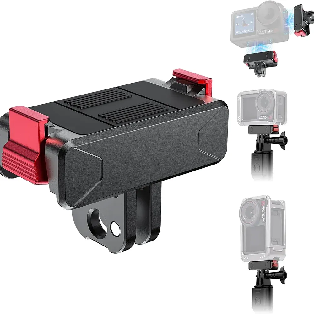 Adaptateur magnétique pour DJI Osmo Action 5 Pro, OSMO 360 et NANO, plaque à dégagement rapide compatible DJI Action 6, 4 et 3, accessoire d'extension pour caméra 2
