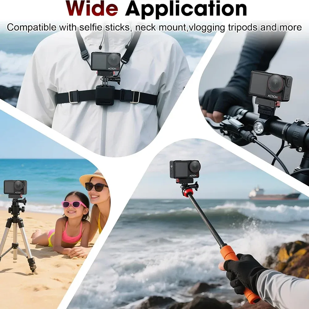 Adaptateur magnétique pour DJI Osmo Action 5 Pro, OSMO 360 et NANO, plaque à dégagement rapide compatible DJI Action 6, 4 et 3, accessoire d'extension pour caméra 5