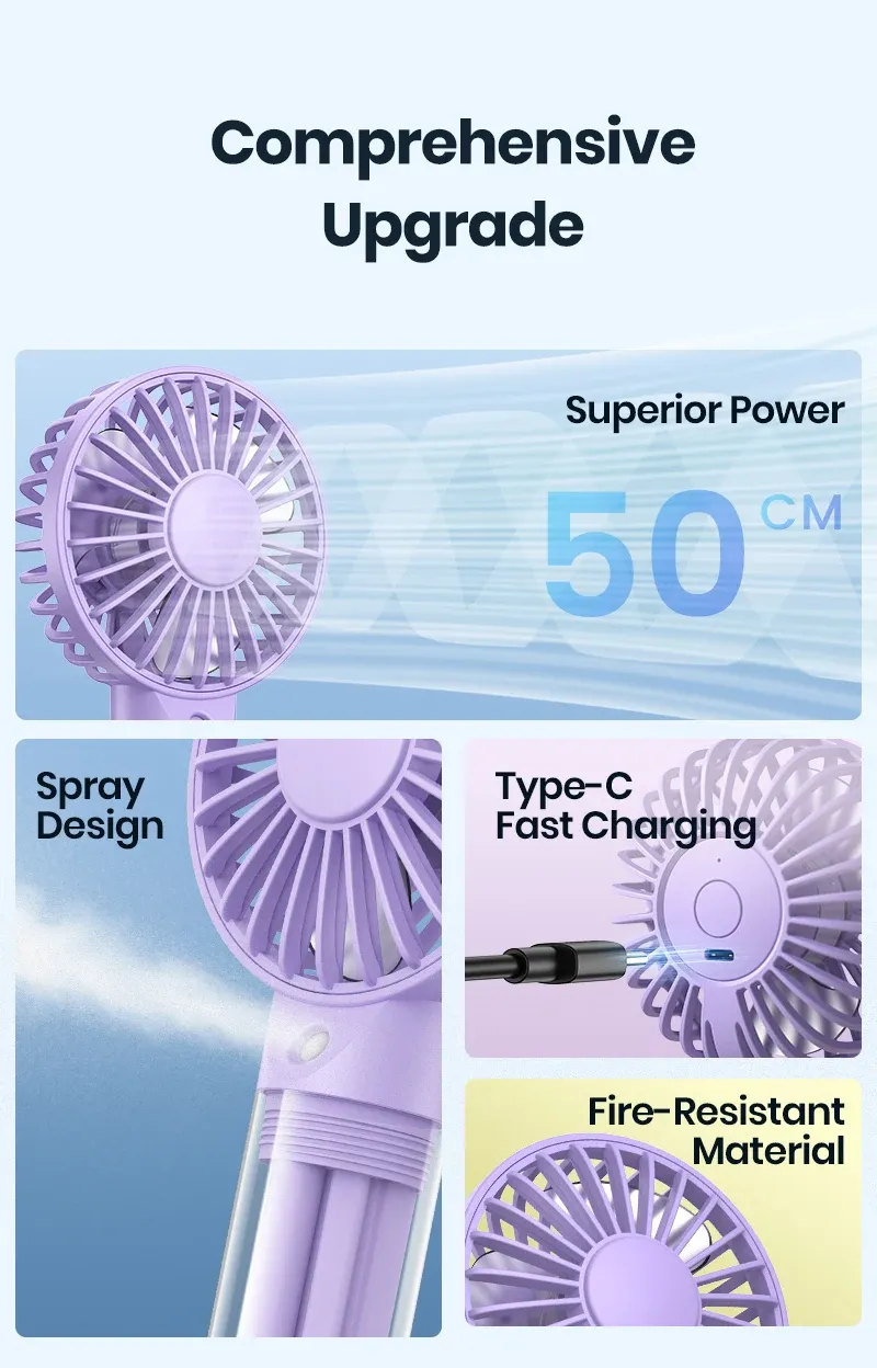Détail du design du mini ventilateur TOPK