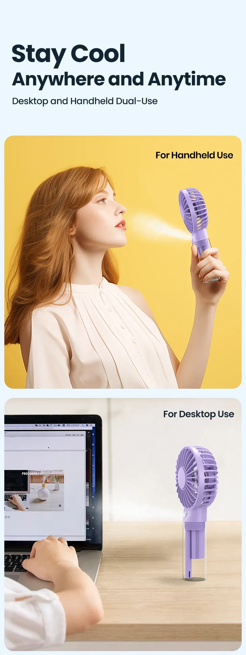 Mini ventilateur TOPK en situation de vie