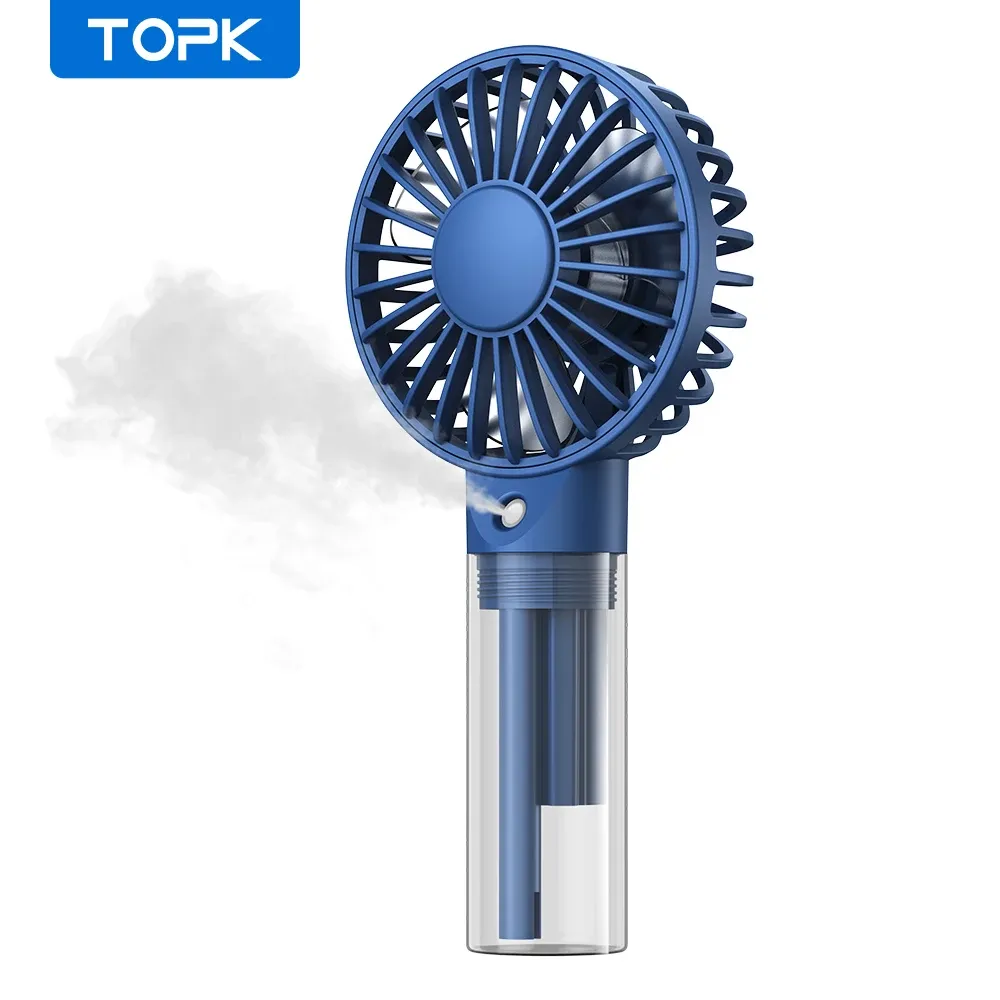 TOPK Mini ventilateur portable à brumisation, batterie 2000 mAh, ventilateur USB personnel silencieux pour la chambre 11