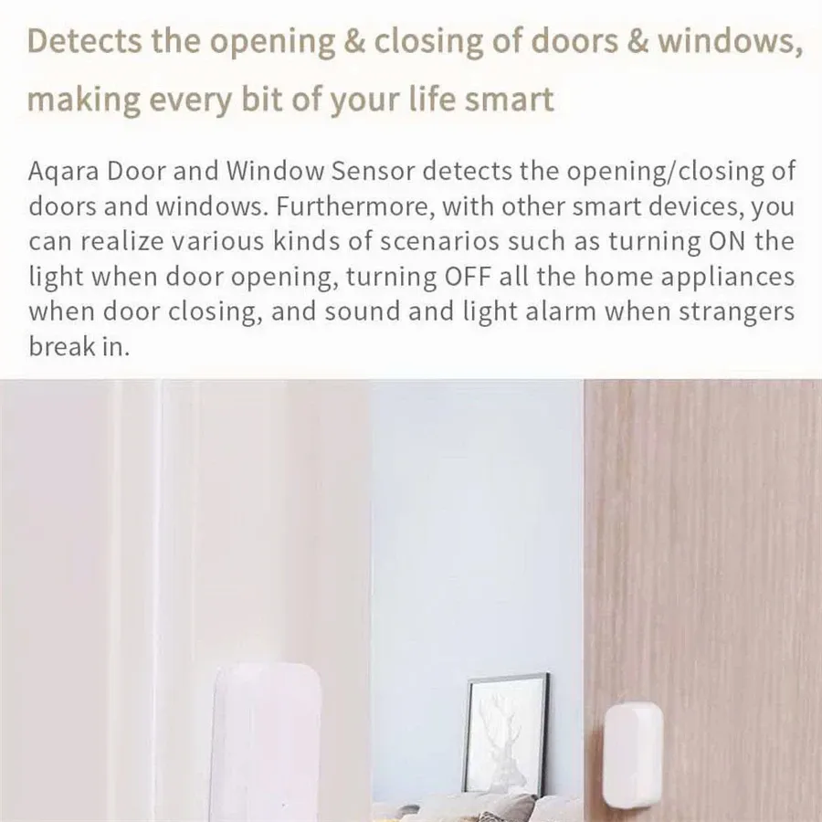 Capteur de porte et fenêtre Aqara E1 ZigBee 3.0 MCCGQ14LM compatible avec l'application Xiaomi Mijia et Apple HomeKit 6