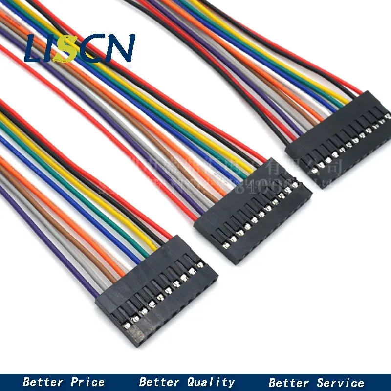 10 pièces câbles Dupont 2,54 mm femelle-femelle, 1P à 12 broches, fil de liaison pour PCB 3