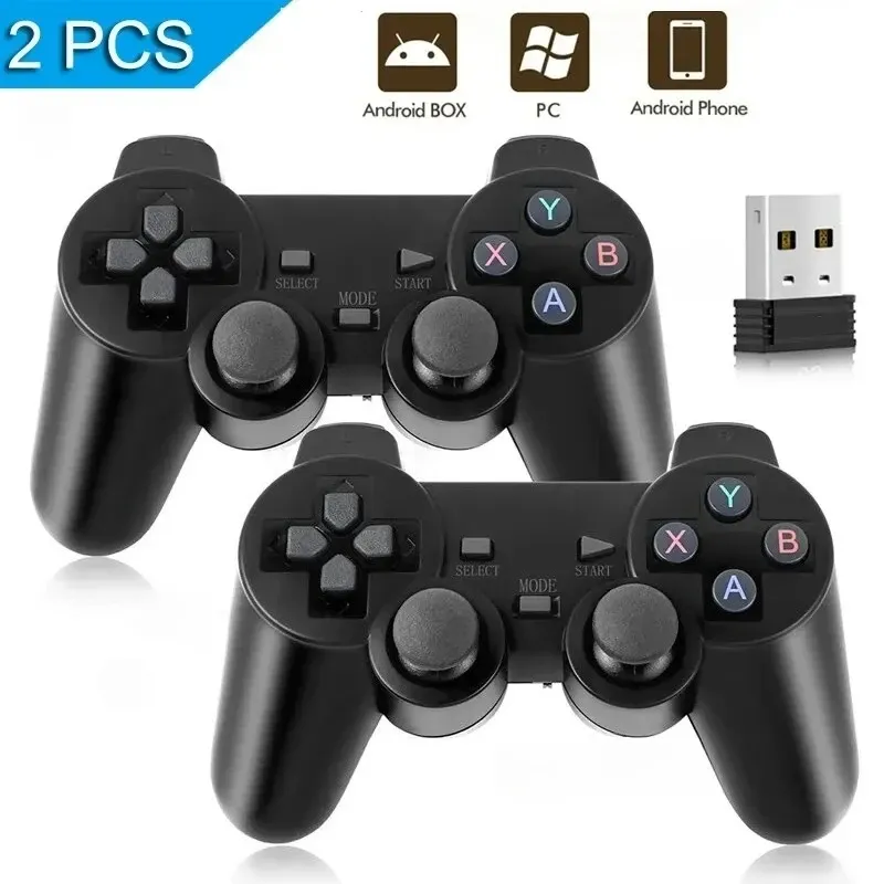 Manette de jeu sans fil 2,4 GHz, 1 ou 2 pièces, joystick USB pour PC, Android TV et PC Box, contrôleur GAME BOX