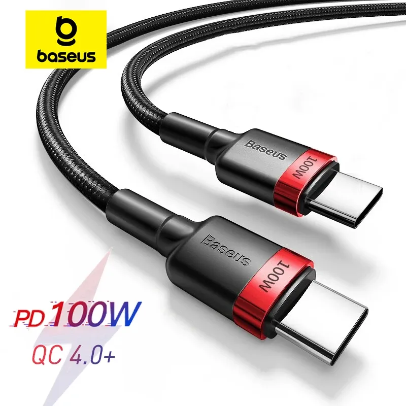 Câble Baseus USB-C vers USB-C 100 W pour iPhone 15 Plus, Pro et Pro Max, charge rapide PD, compatible MacBook Pro