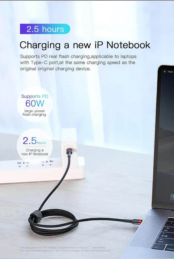 Recharge d'un ordinateur portable avec le câble USB-C