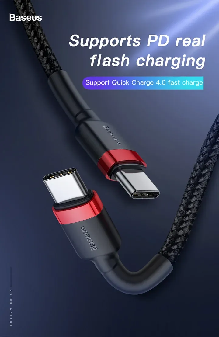 Câble Baseus USB-C premium en situation d'usage