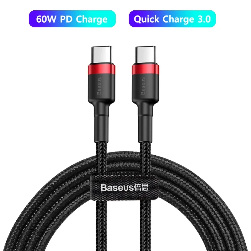 Câble Baseus USB-C vers USB-C 100 W pour iPhone 15 Plus, Pro et Pro Max, charge rapide PD, compatible MacBook Pro 10