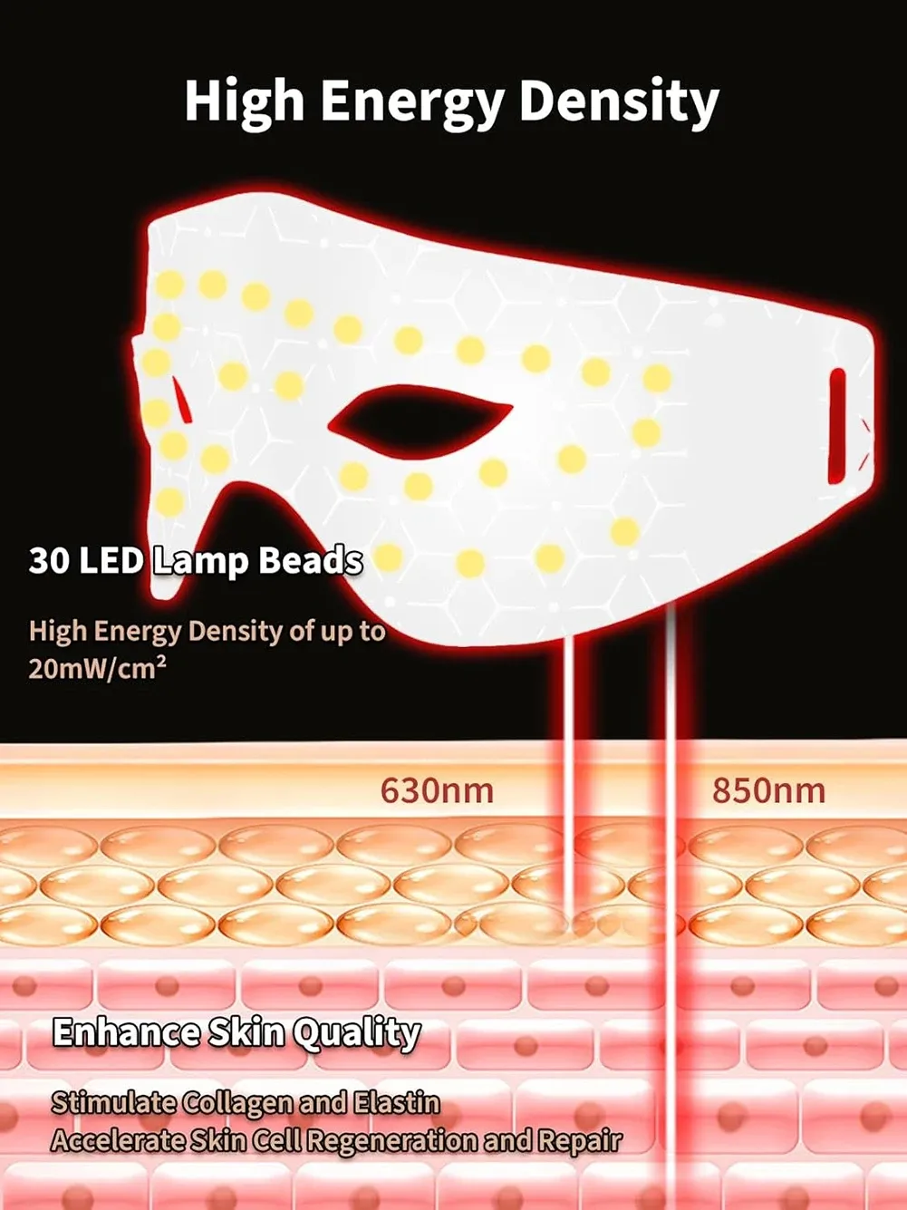 Masque de luminothérapie porté pendant un moment de détente