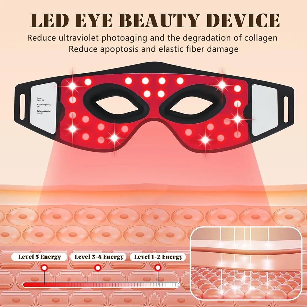 Masque oculaire à lumière rouge en situation quotidienne
