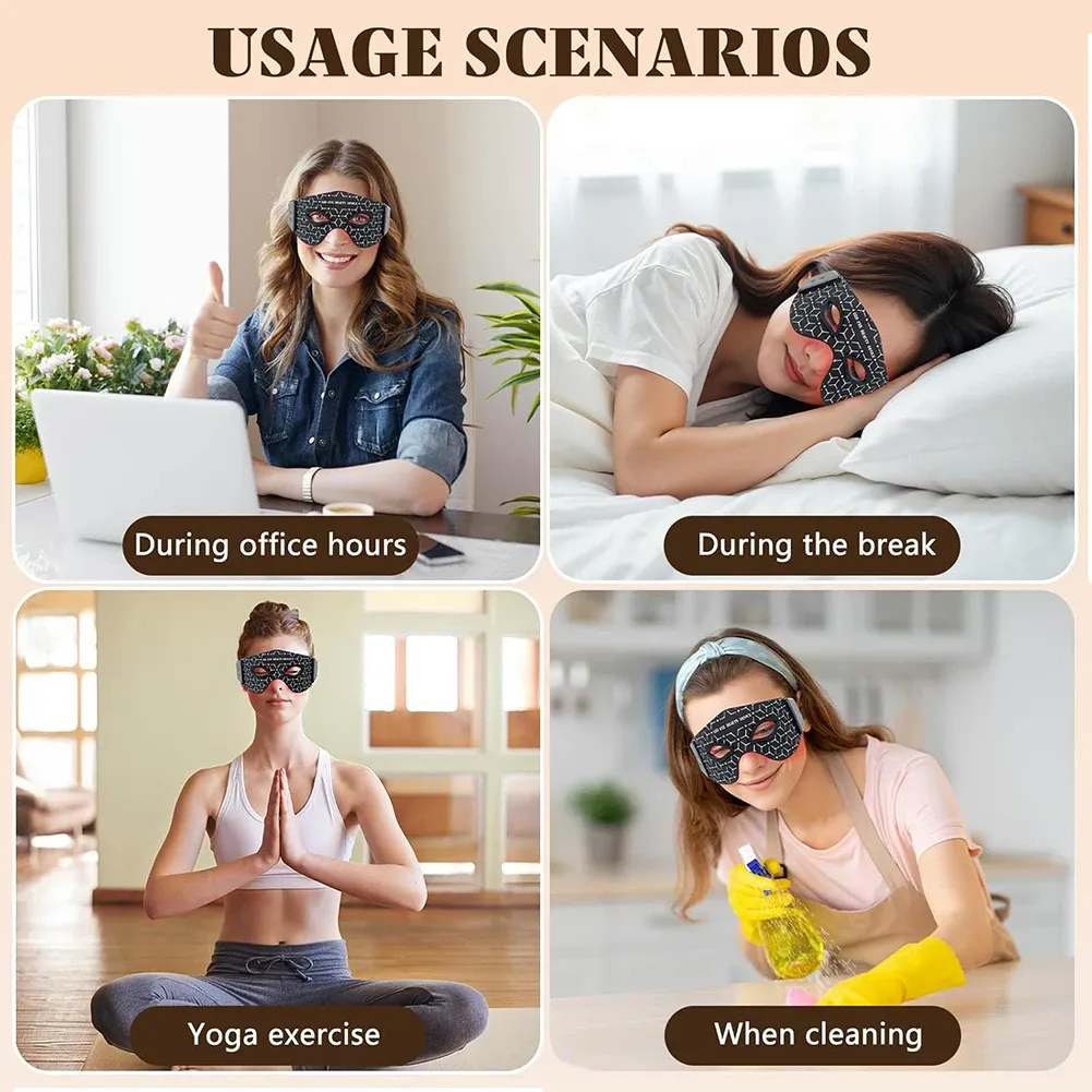 Masque oculaire à lumière rouge en présentation