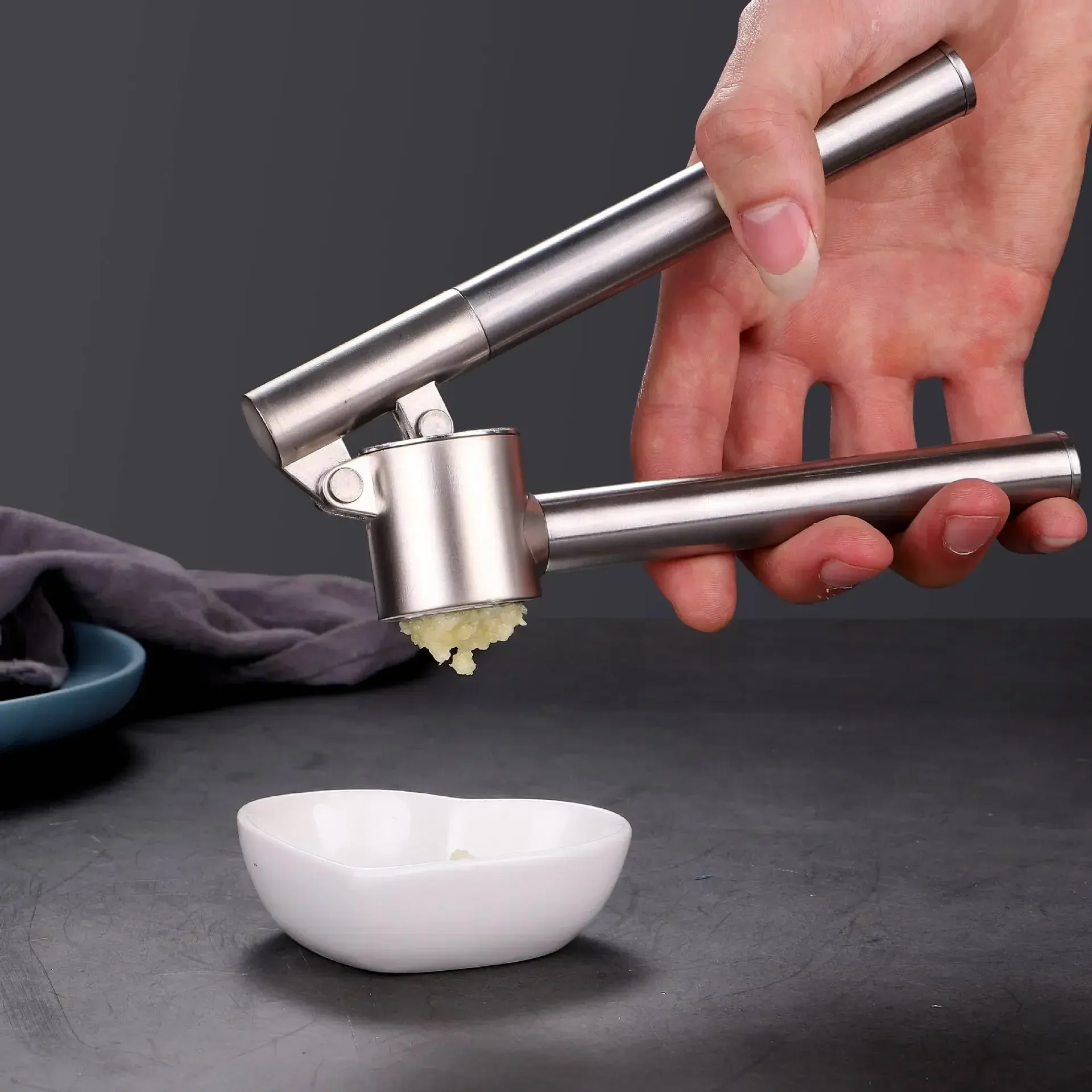 Presse-ail hachoir en acier inoxydable pour cuisine, démontable, 7 pouces, antirouille