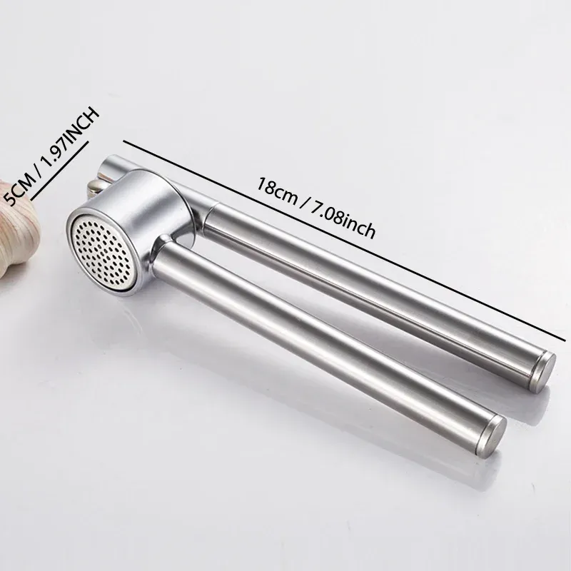 Presse-ail hachoir en acier inoxydable pour cuisine, démontable, 7 pouces, antirouille 3