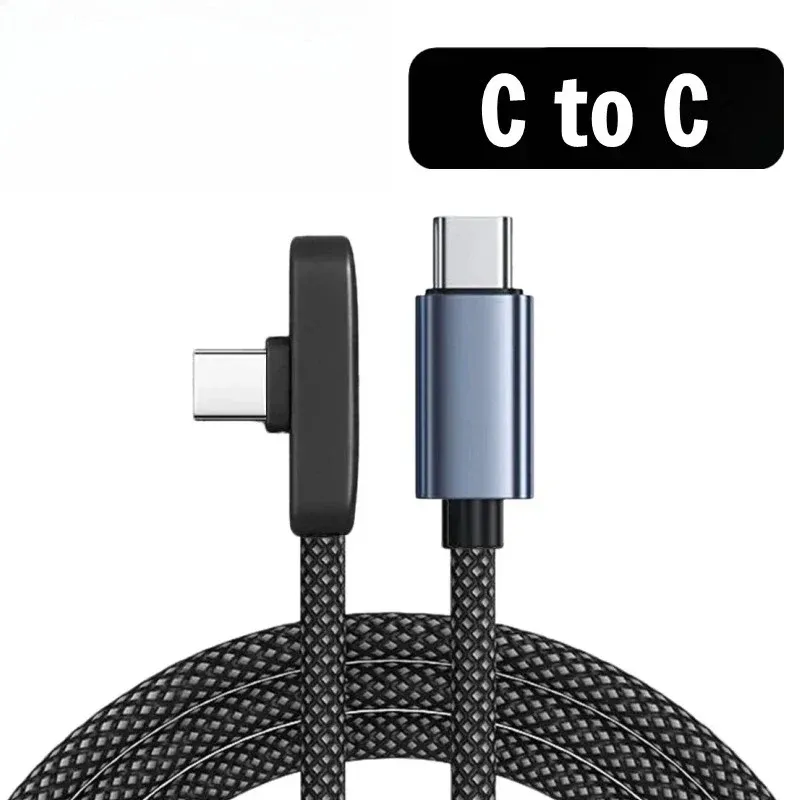 Câble USB-C coudé à 90° 100 W, charge rapide et transfert de données pour smartphones (iPhone, Samsung, Xiaomi) 7