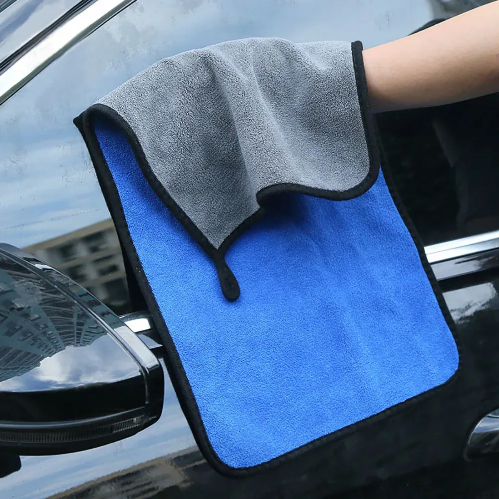 Serviette de lavage en microfibre double face, super absorbante, pour le detailing automobile et le nettoyage des vitres 3