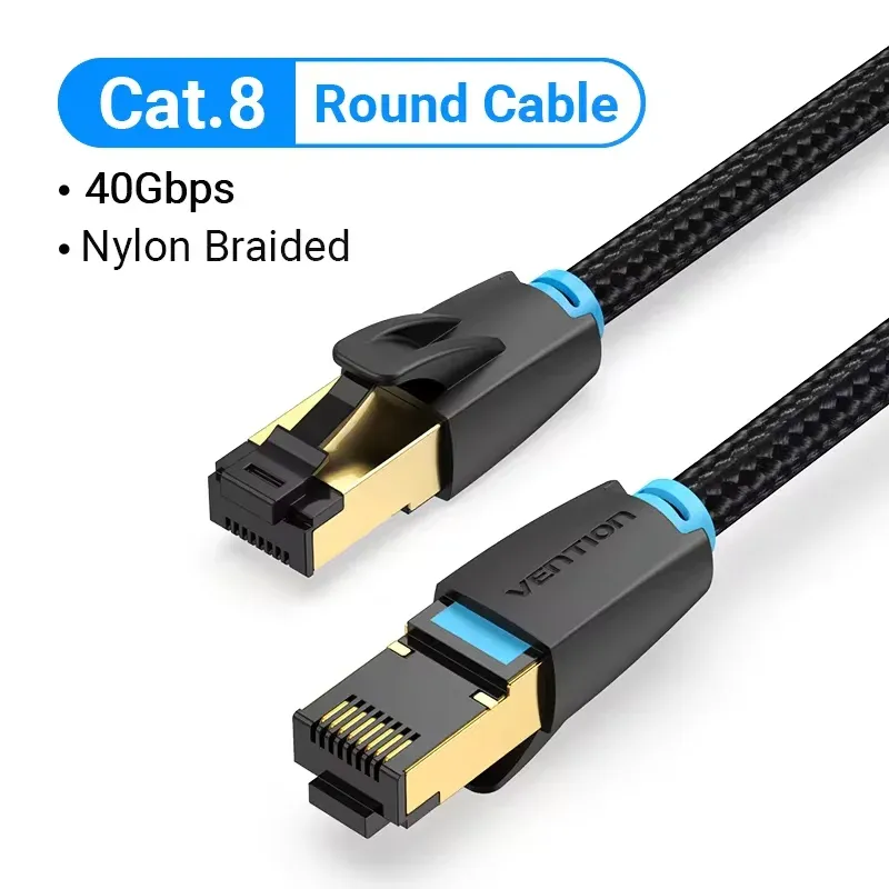 Câble Ethernet Cat8 Vention STTP 40 Gbit/s 2000 MHz RJ45 pour routeur et modem 9
