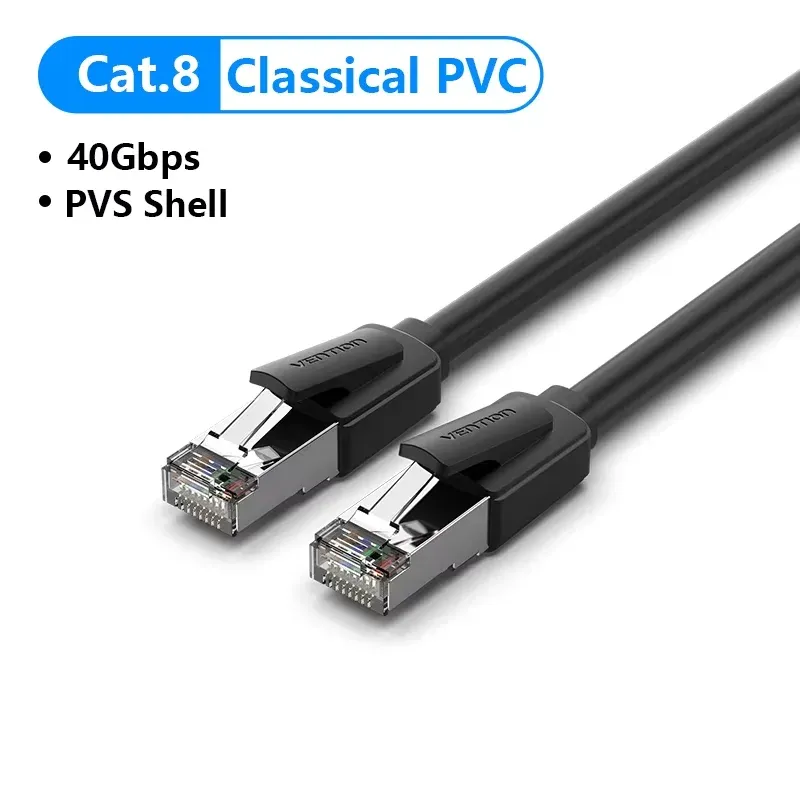 Câble Ethernet Cat8 Vention STTP 40 Gbit/s 2000 MHz RJ45 pour routeur et modem 10
