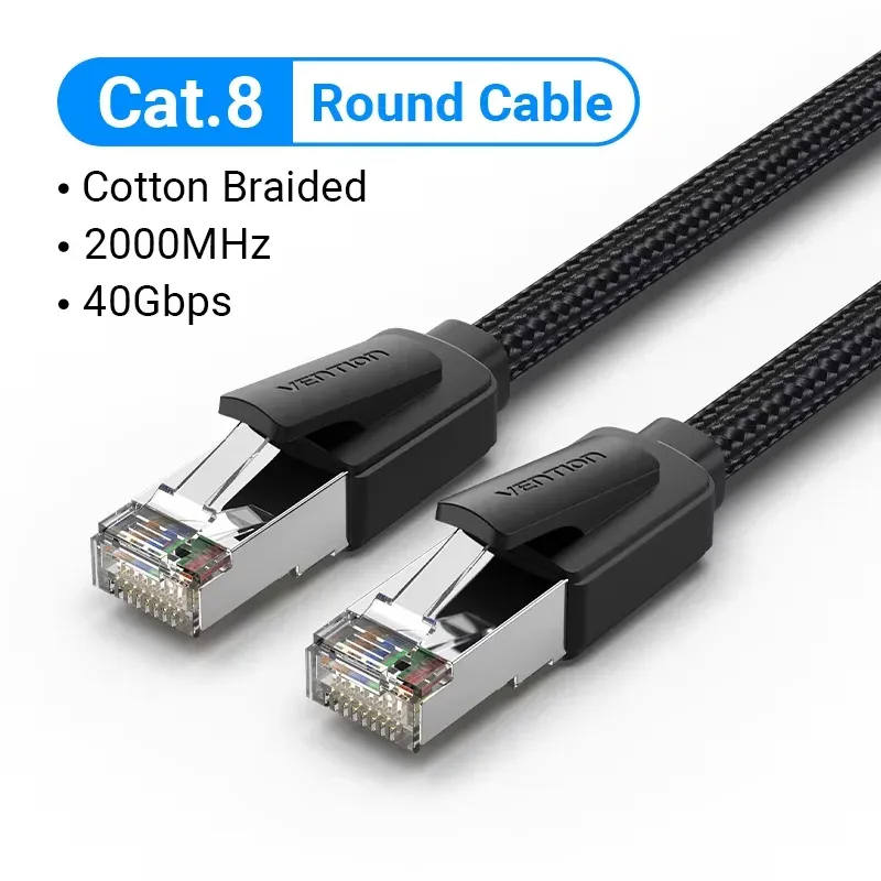 Câble Ethernet Cat8 Vention STTP 40 Gbit/s 2000 MHz RJ45 pour routeur et modem 11
