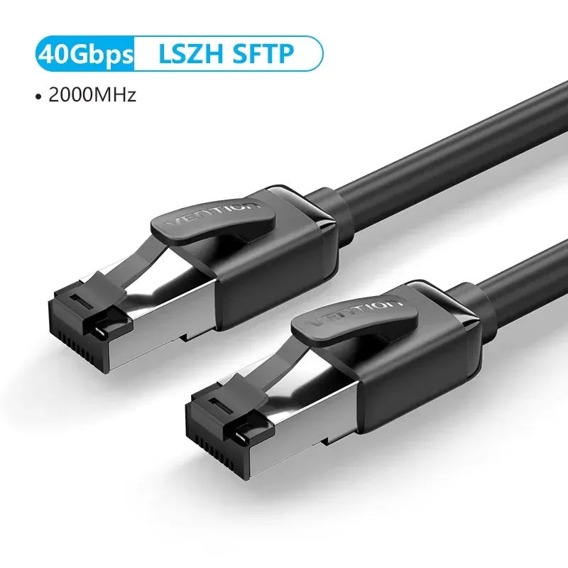 Câble Ethernet Cat8 Vention STTP 40 Gbit/s 2000 MHz RJ45 pour routeur et modem 12