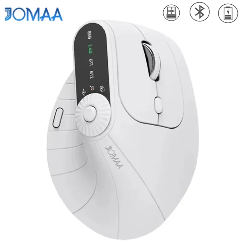 Souris optique verticale sans fil rechargeable avec bouton de réglage de fonction, ergonomique et polyvalente 1