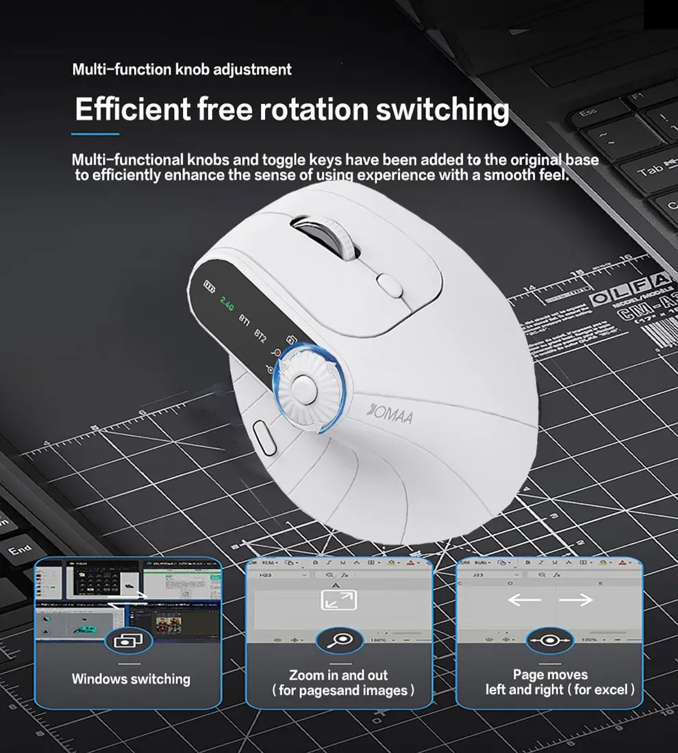 Détail de la forme ergonomique verticale de la souris