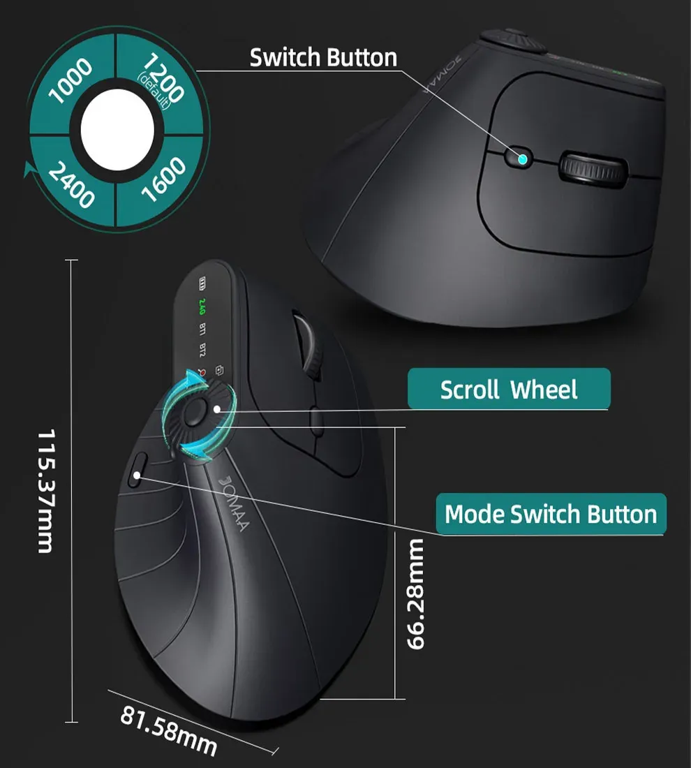 Souris verticale sans fil coloris blanc