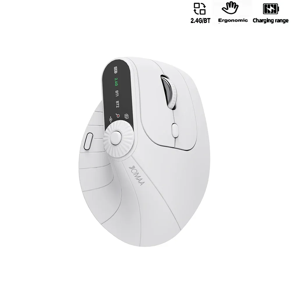 Souris optique verticale sans fil rechargeable avec bouton de réglage de fonction, ergonomique et polyvalente 8