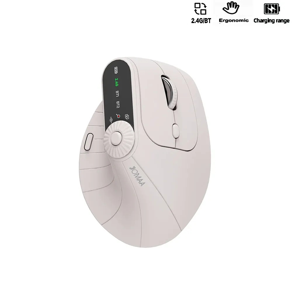 Souris optique verticale sans fil rechargeable avec bouton de réglage de fonction, ergonomique et polyvalente 7