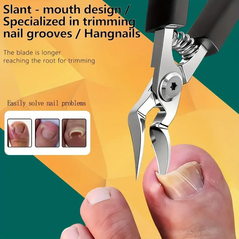 Coupe-ongles robuste en acier inoxydable, coupe-ongles épais pour adultes, lame incurvée de qualité professionnelle 4
