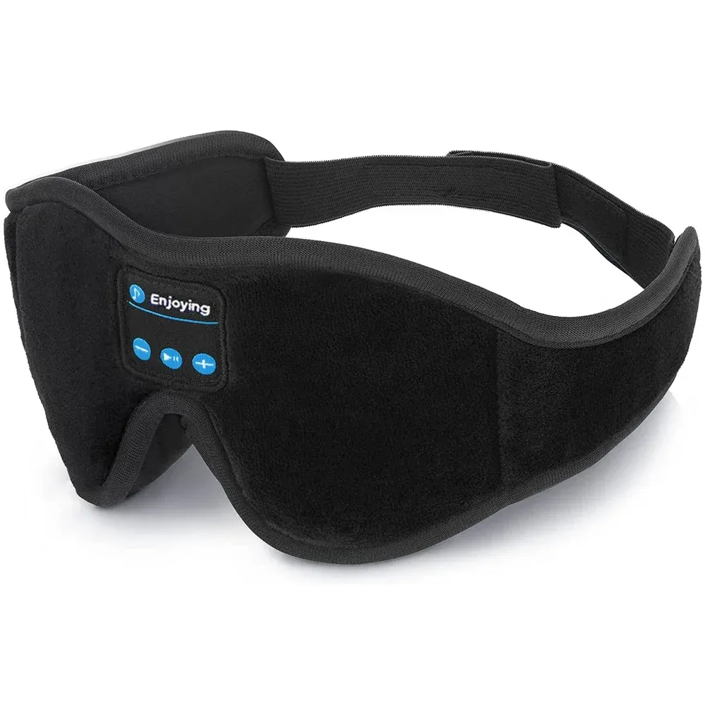 Masque de sommeil 3D Bluetooth HTMCK avec haut-parleurs HD intégrés : masque pour les yeux diffusant de la musique et écouteurs confortables 2