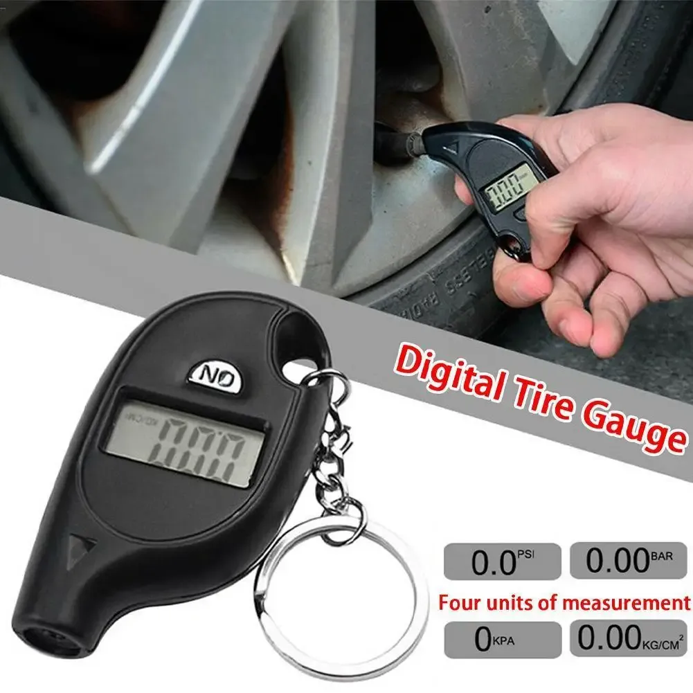 Mini porte-clés testeur de pression de pneu numérique à écran LCD pour voiture et moto 3
