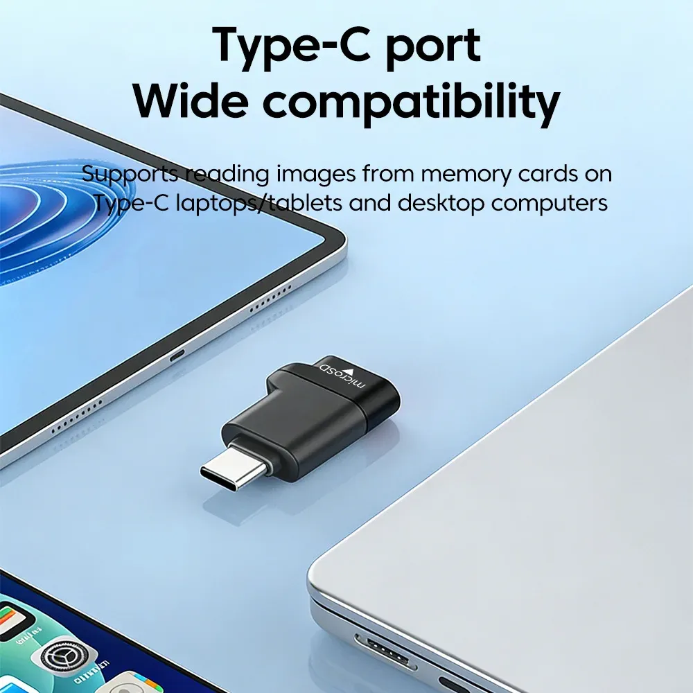 Lecteur de carte TF mini USB-C 3.0 – Adaptateur de carte mémoire externe pour iPhone 17, iPhone 16, MacBook et ordinateur portable 3