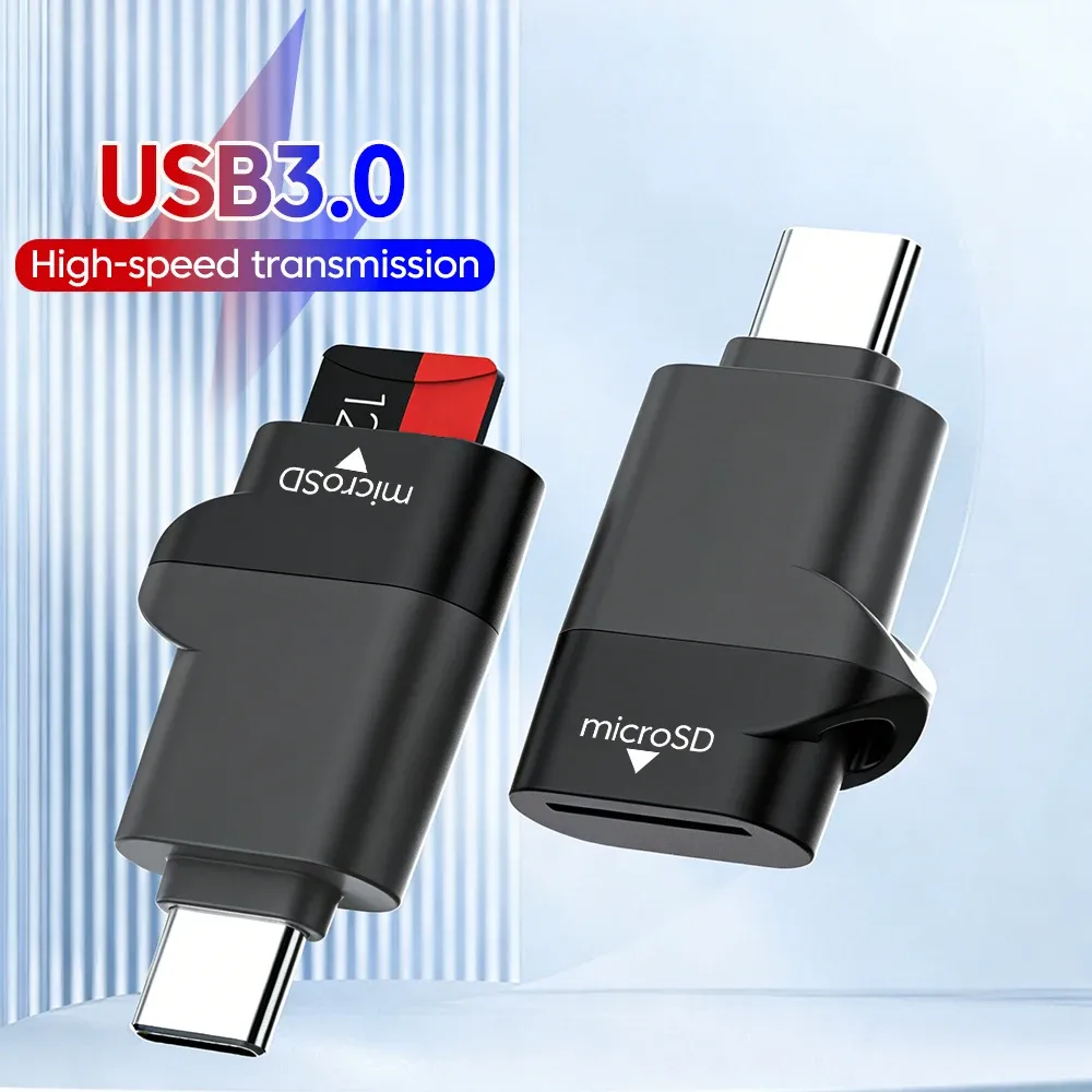 Lecteur de carte TF mini USB-C 3.0 – Adaptateur de carte mémoire externe pour iPhone 17, iPhone 16, MacBook et ordinateur portable